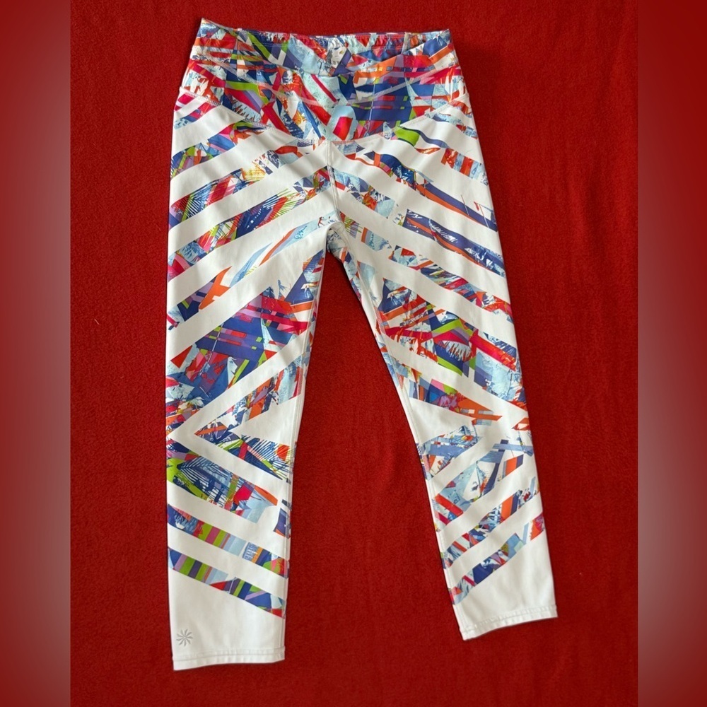 Athleta Kaleidoscope Sonar Capri Pants Size M 21" Inseam